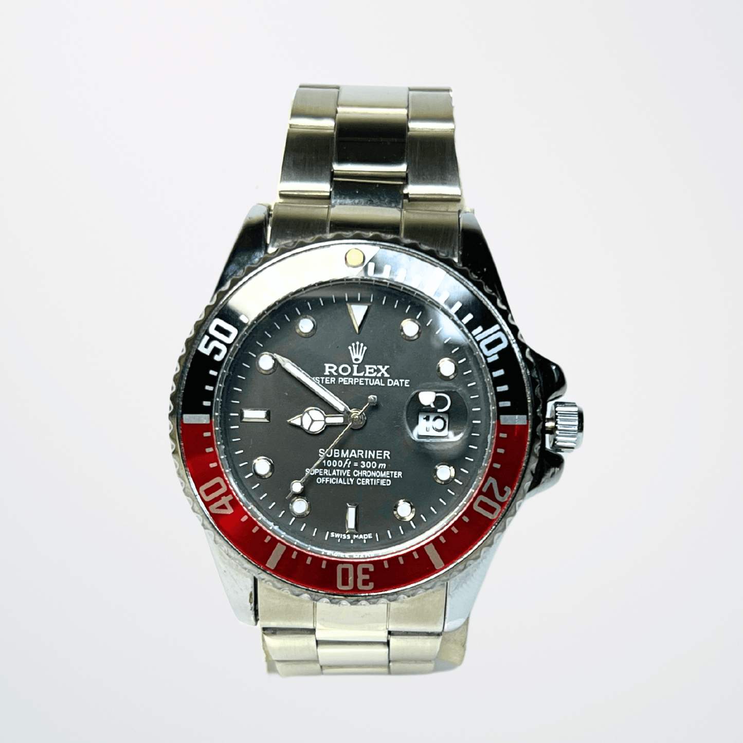 Rolex GMT-Master II – Pepsi Bezel | Black Dial | Silver Chain