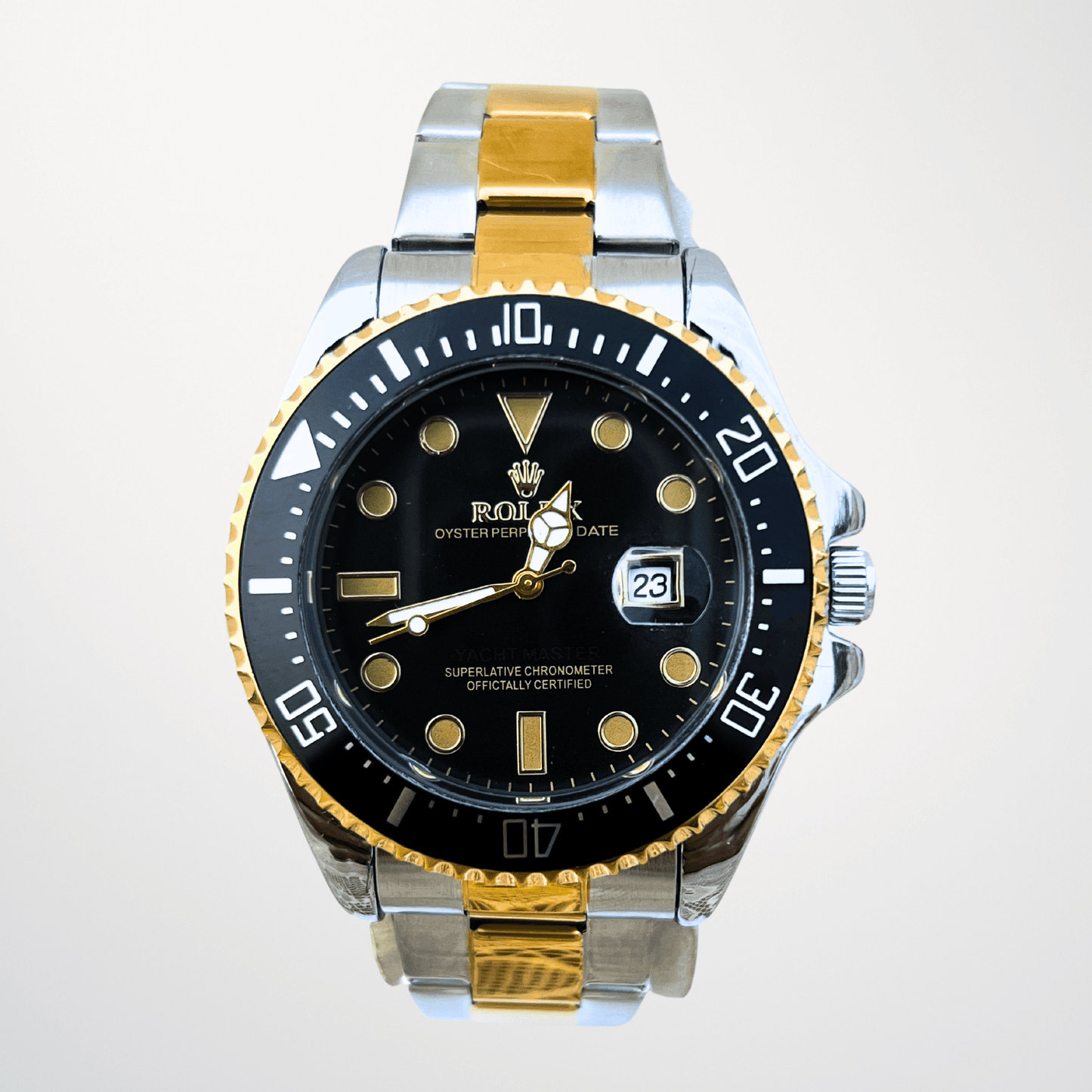 Rolex Submariner – Black Bezel | Black Dial | Two-Tone Chain
