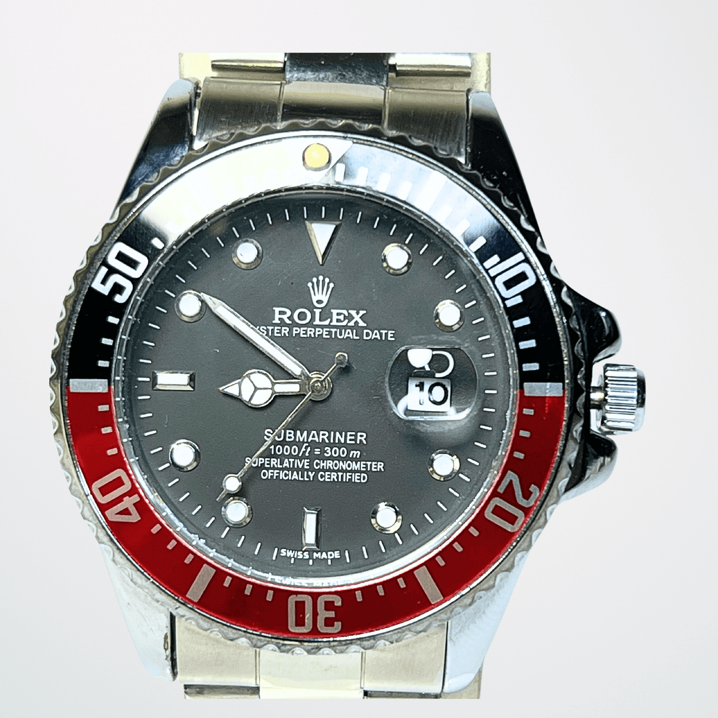 Rolex GMT-Master II – Pepsi Bezel | Black Dial | Silver Chain