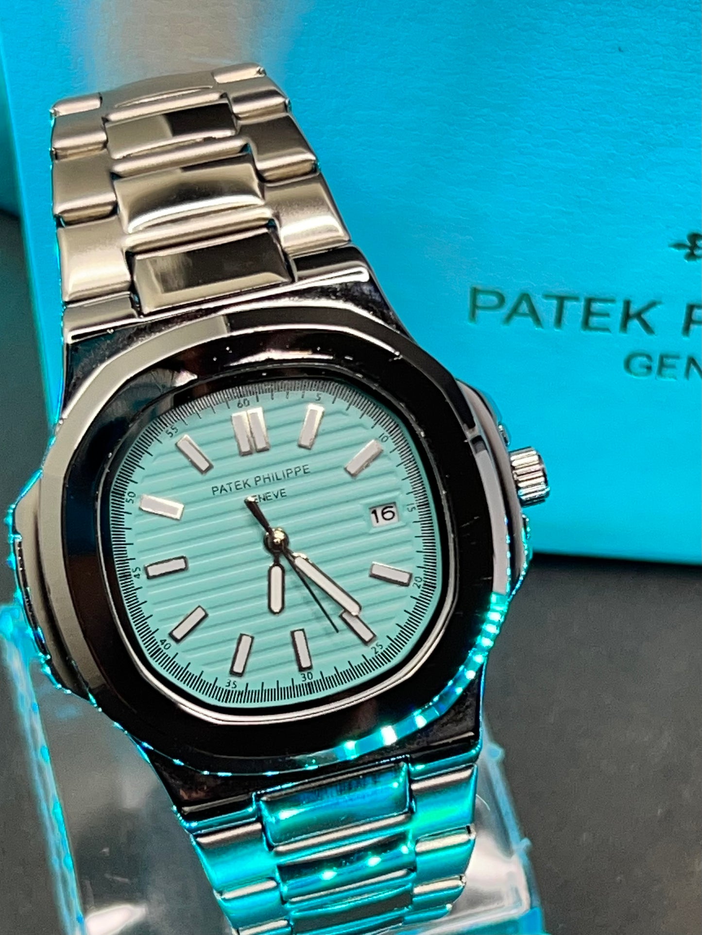 Patek Philippe Nautilus - Tiffany Blue Dial | Silver Chain