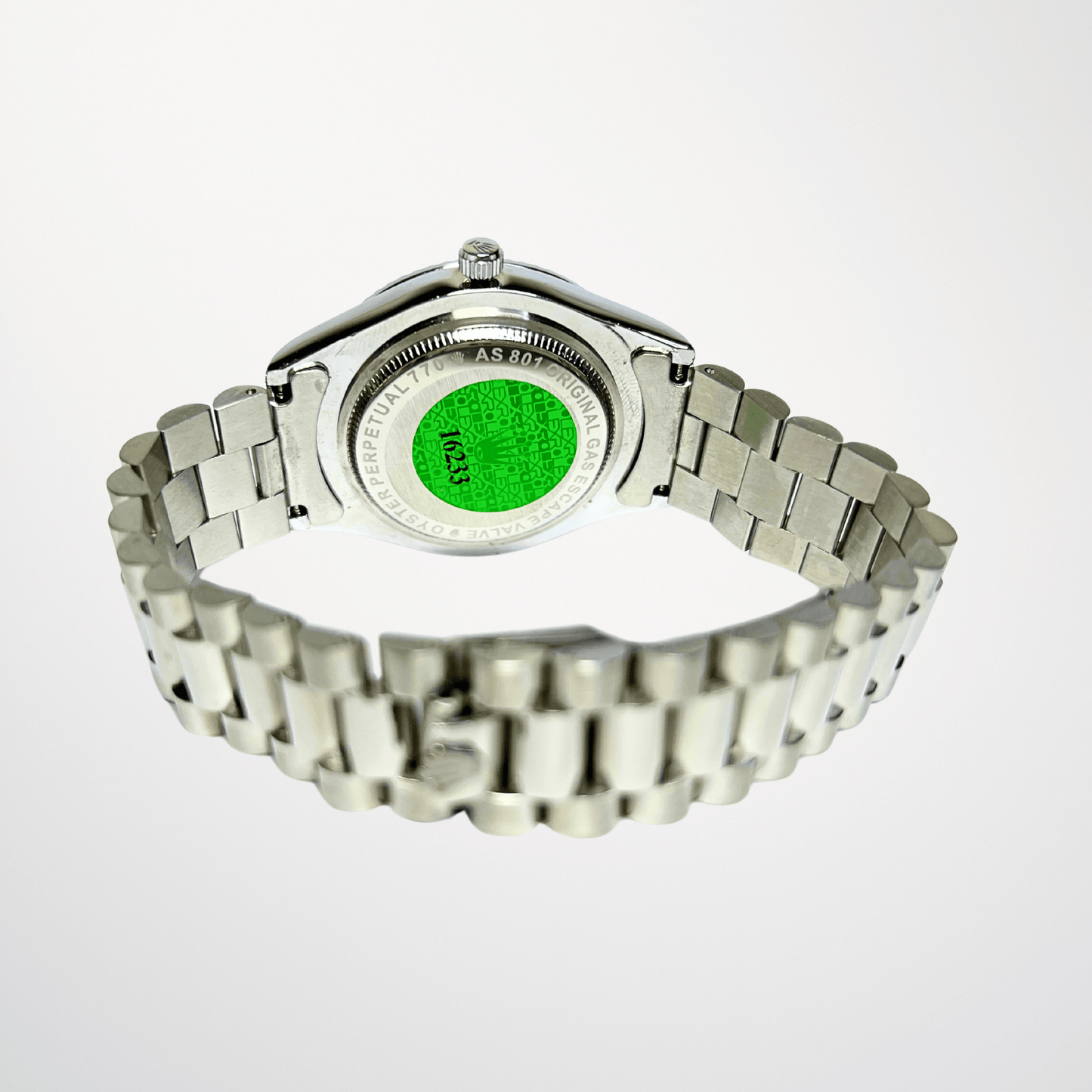 Rolex Datejust – Black Diamond Dial | Silver Bezel | Silver Chain