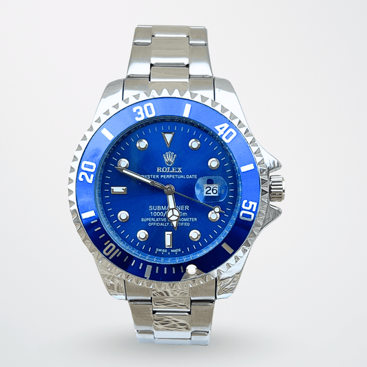 Rolex Submariner – Blue Dial | Blue Bezel | Silver Chain