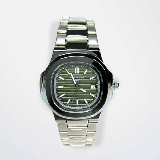 Patek Philippe Nautilus - Olive Green Dial | Silver Chain