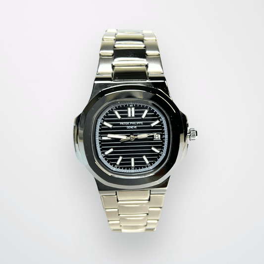 Patek Philippe Nautilus - Black Dial | Silver Chain