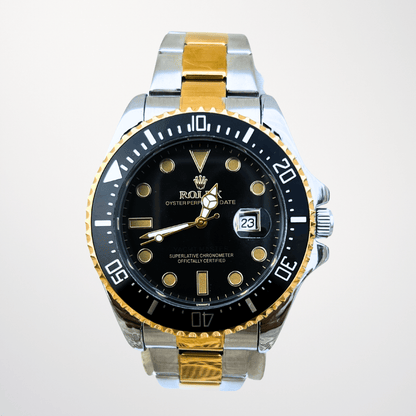 Rolex Submariner – Black Bezel | Black Dial | Two-Tone Chain