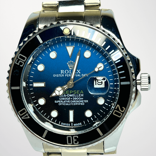 Rolex Submariner – Black Dial | Black Bezel | Silver Chain