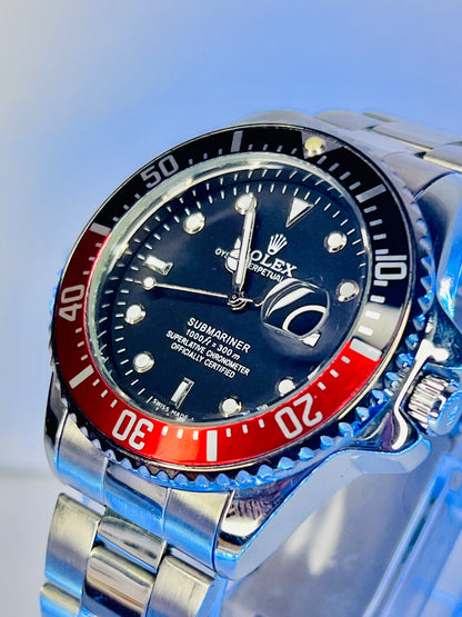 Rolex GMT-Master II – Pepsi Bezel | Black Dial | Silver Chain