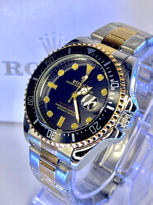 Rolex Submariner – Black Bezel | Black Dial | Two-Tone Chain