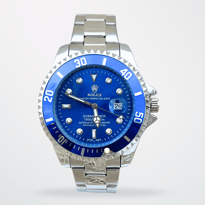 Rolex Submariner – Blue Dial | Blue Bezel | Silver Chain