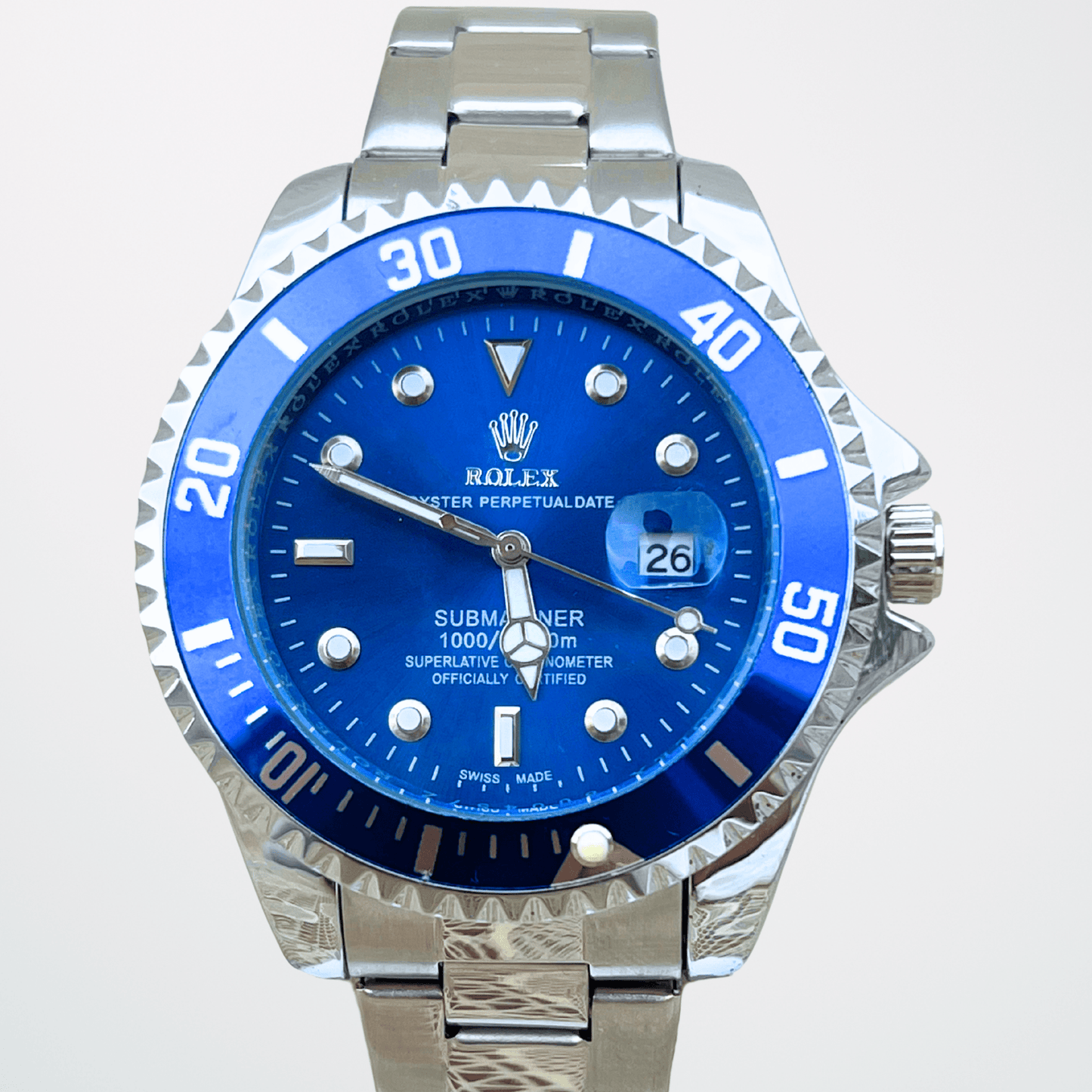Rolex Submariner – Blue Dial | Blue Bezel | Silver Chain